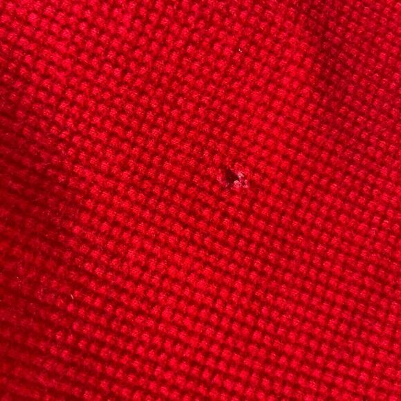 Lauren Ralph Lauren Red Cotton V-Neck Button Academia Midi Flare Dress Small - Picture 14 of 17